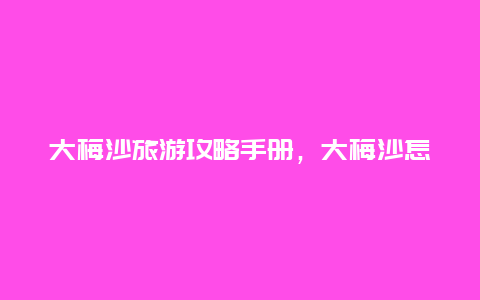 大梅沙旅游攻略手册，大梅沙怎么停车？