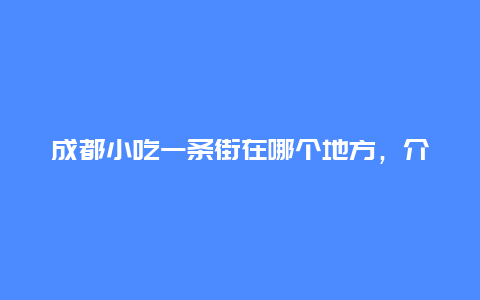 成都小吃一条街在哪个地方，介绍成都最有名的美食街