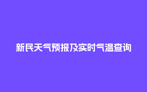 新民天气预报及实时气温查询