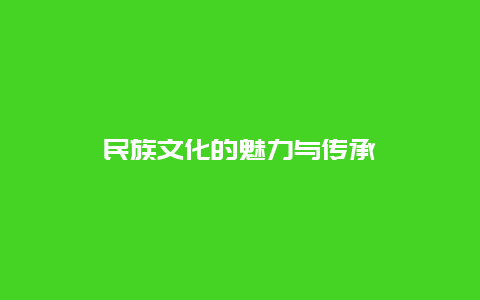 民族文化的魅力与传承