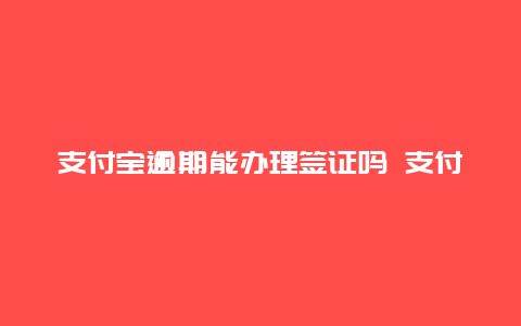 支付宝逾期能办理签证吗 支付宝掌上签证靠谱吗？