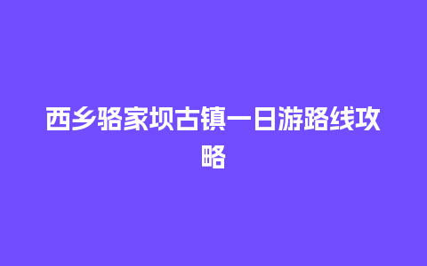 西乡骆家坝古镇一日游路线攻略