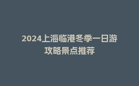 2024上海临港冬季一日游攻略景点推荐