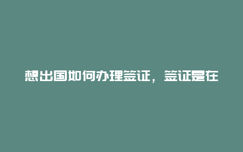 想出国如何办理签证，签证是在本国办理还是他国办理？