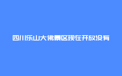 四川乐山大佛景区现在开放没有四川乐山大佛景区现在开放没有啊