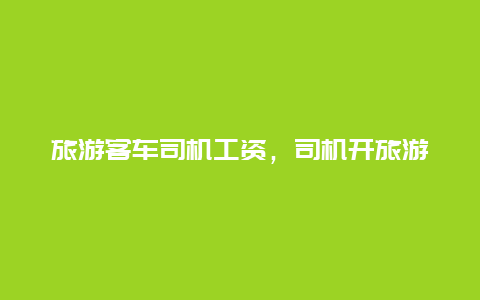 旅游客车司机工资，司机开旅游大巴车一年多少收入？