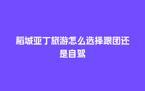 稻城亚丁旅游怎么选择跟团还是自驾