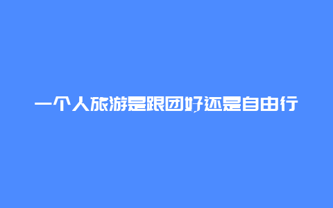 一个人旅游是跟团好还是自由行好？五一出游，三个选择：旅游团，个人自由行，单独和异性出行，你选哪个？为何？