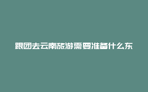 跟团去云南旅游需要准备什么东西？去云南自驾游好还是跟团游好？