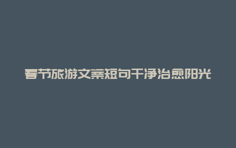 春节旅游文案短句干净治愈阳光，春节旅游发朋友圈文案短句干净？