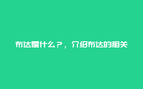 布达是什么？，介绍布达的相关信息