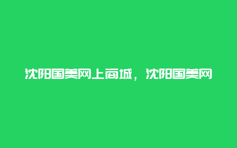 沈阳国美网上商城，沈阳国美网上商城官网