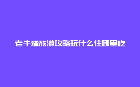 老牛湾旅游攻略玩什么住哪里吃什么？