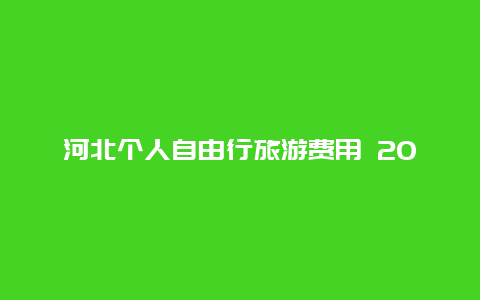 河北个人自由行旅游费用 2024年河北省车辆年检费用？