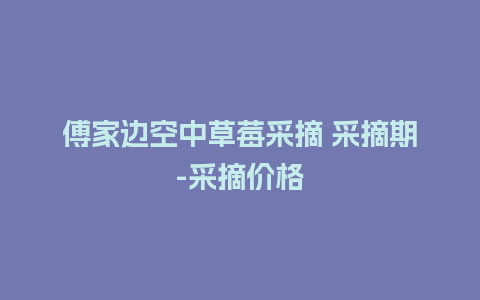 傅家边空中草莓采摘 采摘期-采摘价格