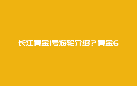 长江黄金1号游轮介绍？黄金6号游轮有游泳池吗？