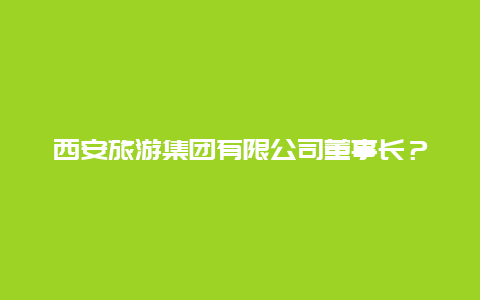 西安旅游集团有限公司董事长？陕旅集团属于什么级别的国企？