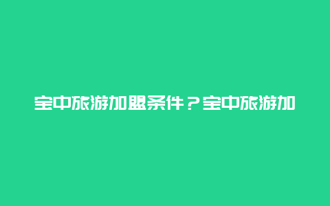 宝中旅游加盟条件？宝中旅游加盟？