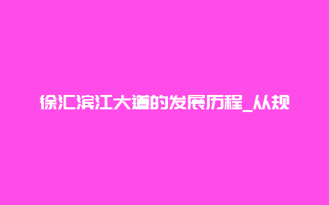 徐汇滨江大道的发展历程_从规划到建设