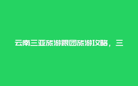 云南三亚旅游跟团旅游攻略，三亚旅游攻略以及费用？