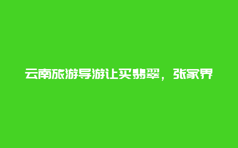 云南旅游导游让买翡翠，张家界导游带去买的翡翠怎么样？