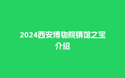 2024西安博物院镇馆之宝介绍