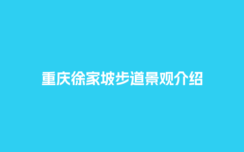 重庆徐家坡步道景观介绍