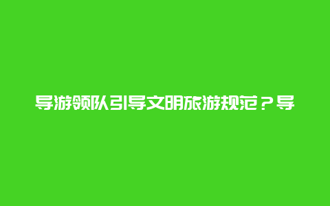 导游领队引导文明旅游规范？导游人身权保障的有哪些？