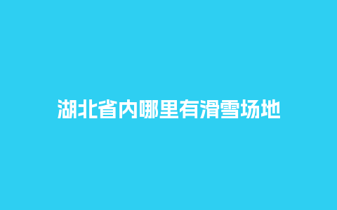 湖北省内哪里有滑雪场地