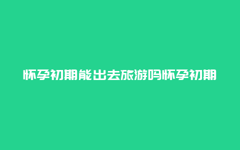 怀孕初期能出去旅游吗怀孕初期能出门旅游吗