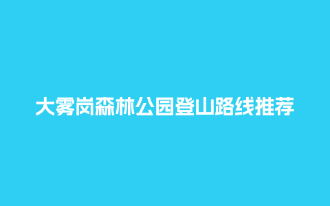 大雾岗森林公园登山路线推荐