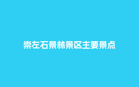 崇左石景林景区主要景点