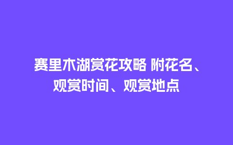 赛里木湖赏花攻略 附花名、观赏时间、观赏地点