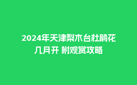 2024年天津梨木台杜鹃花几月开 附观赏攻略