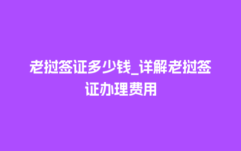 老挝签证多少钱_详解老挝签证办理费用