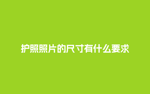 护照照片的尺寸有什么要求