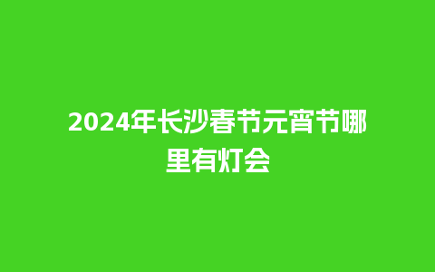 2024年长沙春节元宵节哪里有灯会