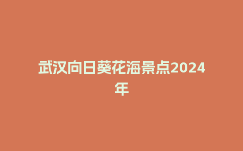 武汉向日葵花海景点2024年