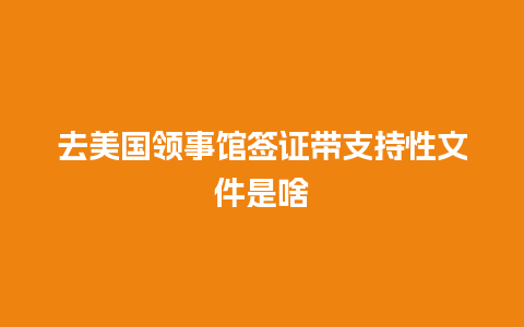 去美国领事馆签证带支持性文件是啥