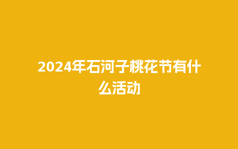 2024年石河子桃花节有什么活动