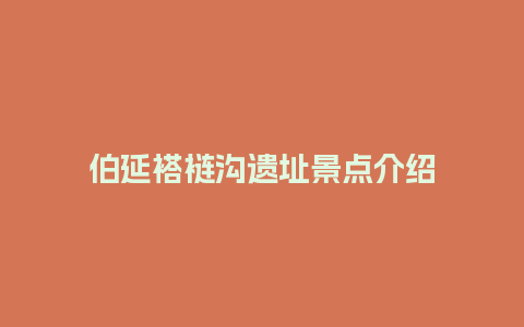 伯延褡裢沟遗址景点介绍