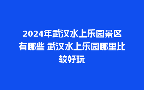 2024年武汉水上乐园景区有哪些 武汉水上乐园哪里比较好玩