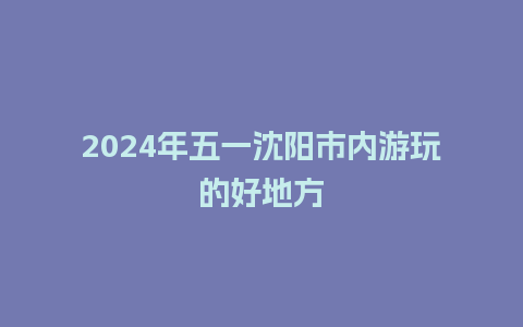 2024年五一沈阳市内游玩的好地方