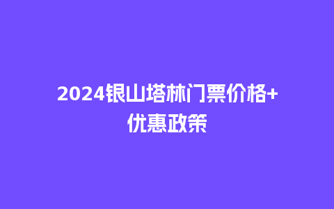 2024银山塔林门票价格+优惠政策