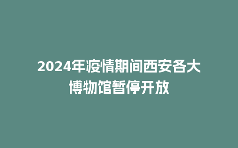 2024年疫情期间西安各大博物馆暂停开放