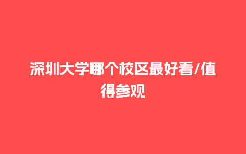 深圳大学哪个校区最好看/值得参观