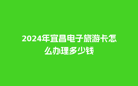 2024年宜昌电子旅游卡怎么办理多少钱