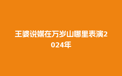 王婆说媒在万岁山哪里表演2024年