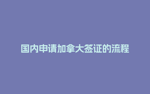 国内申请加拿大签证的流程