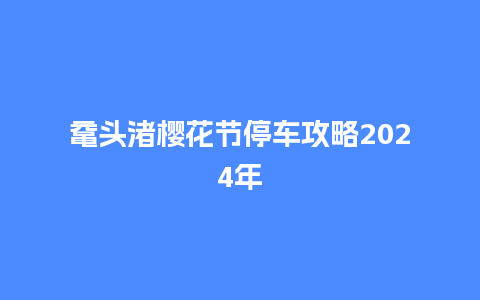 鼋头渚樱花节停车攻略2024年